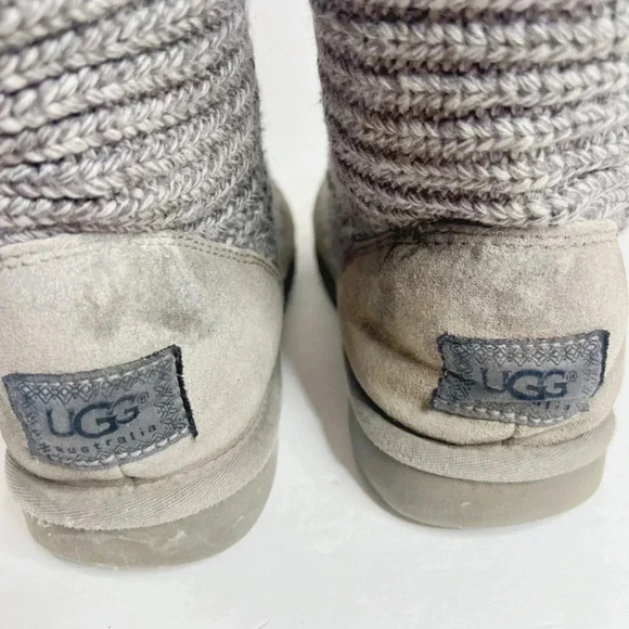 UGG Classic Cardy Grey Knit Boot Women's Size 8 - Picture 12 of 12